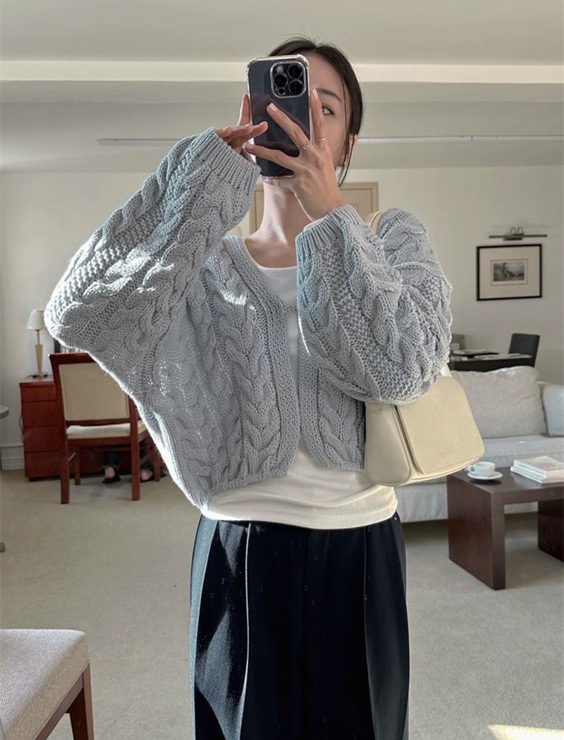 Korean style sweater long sleeve cardigan for women