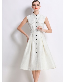 Elegant big skirt long dress slim dress for women