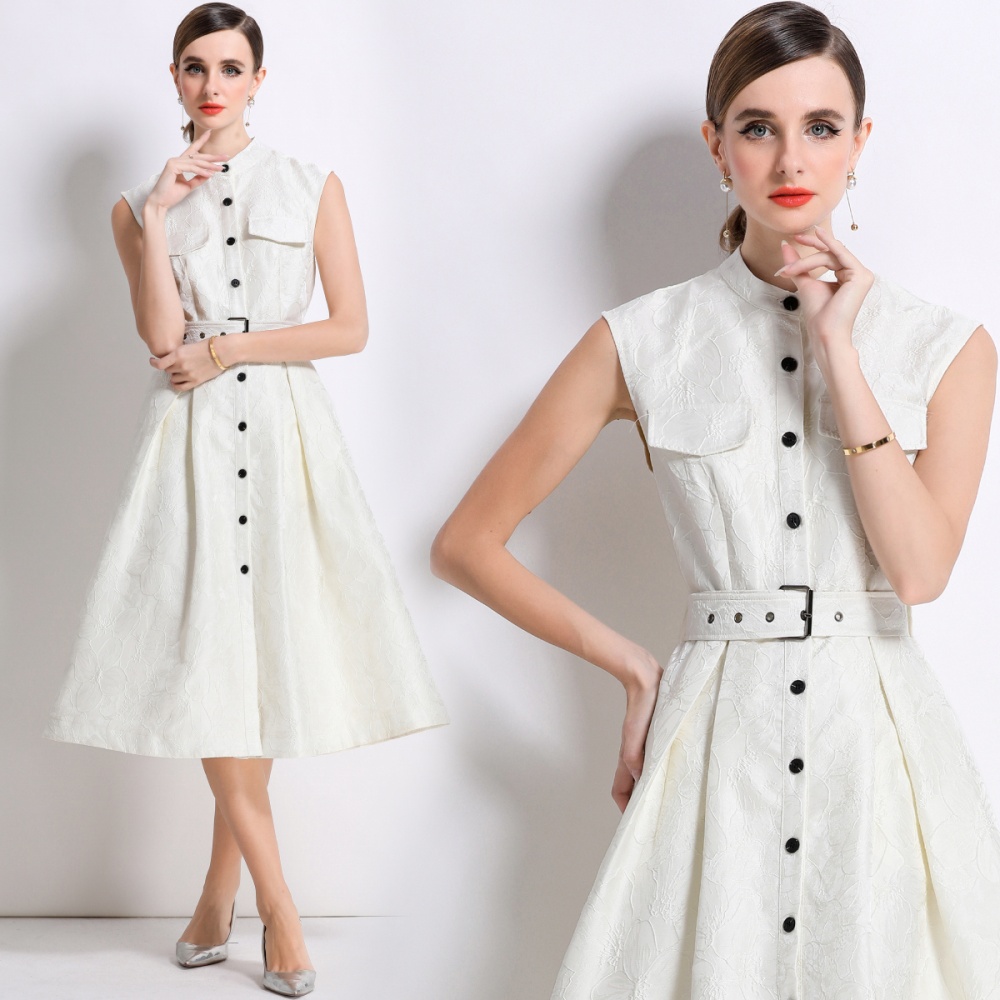 Elegant big skirt long dress slim dress for women