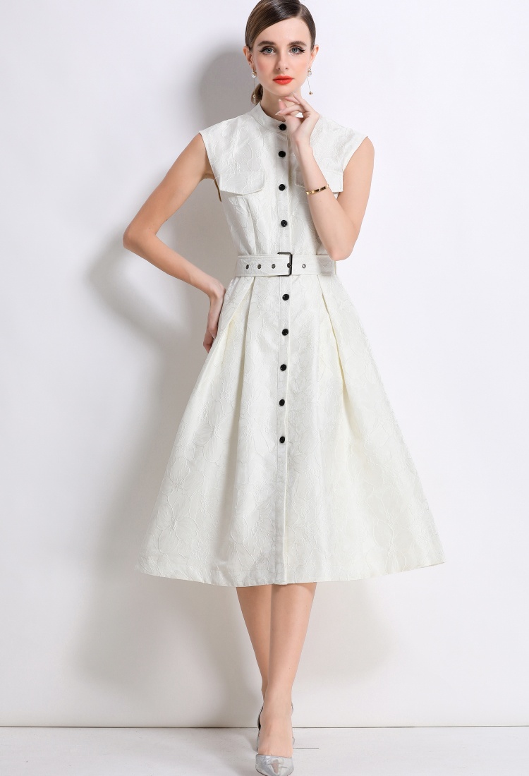 Elegant big skirt long dress slim dress for women