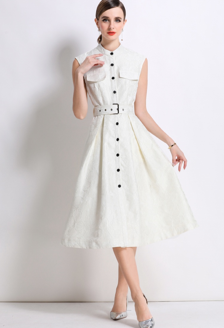 Elegant big skirt long dress slim dress for women