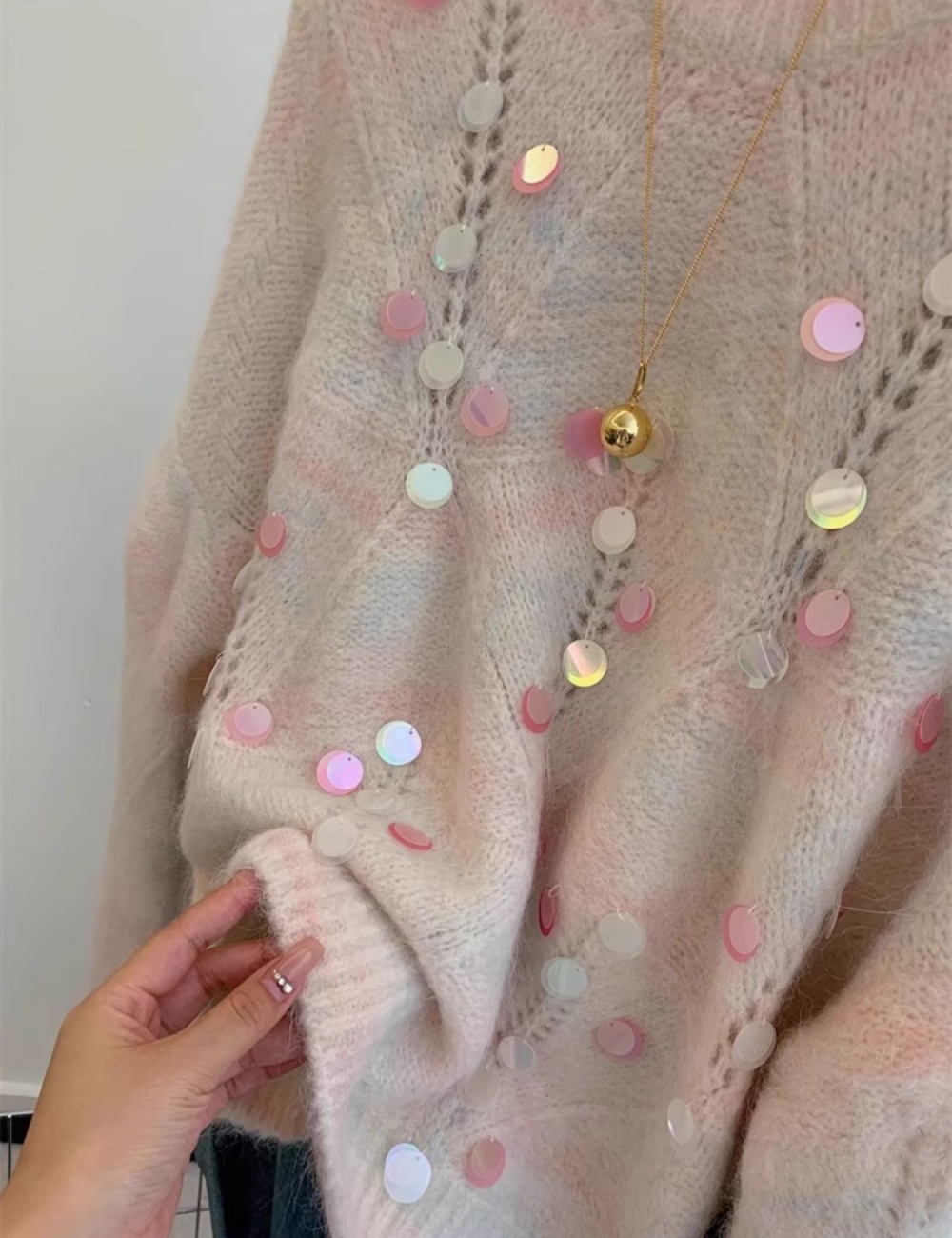 Sequins lazy tops autumn and winter sweater for women