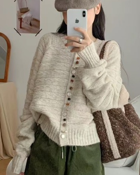 Autumn and winter loose sweater knitted wool coat for women