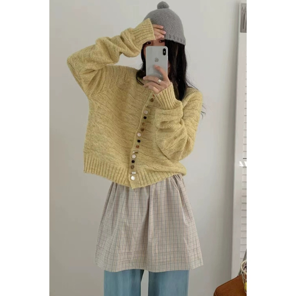 Autumn and winter loose sweater knitted wool coat for women