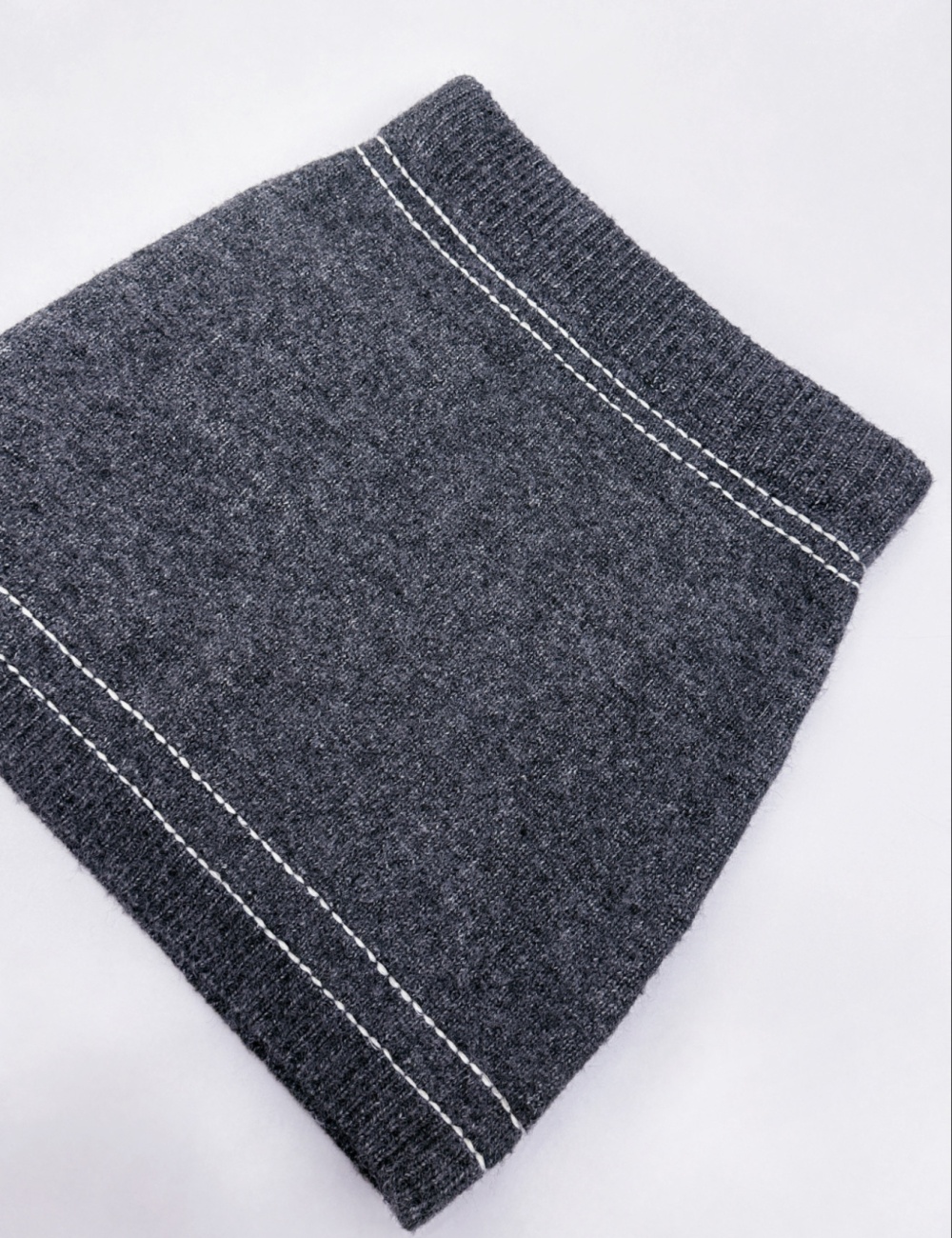 Elastic waist short skirt spring and autumn sweater a set