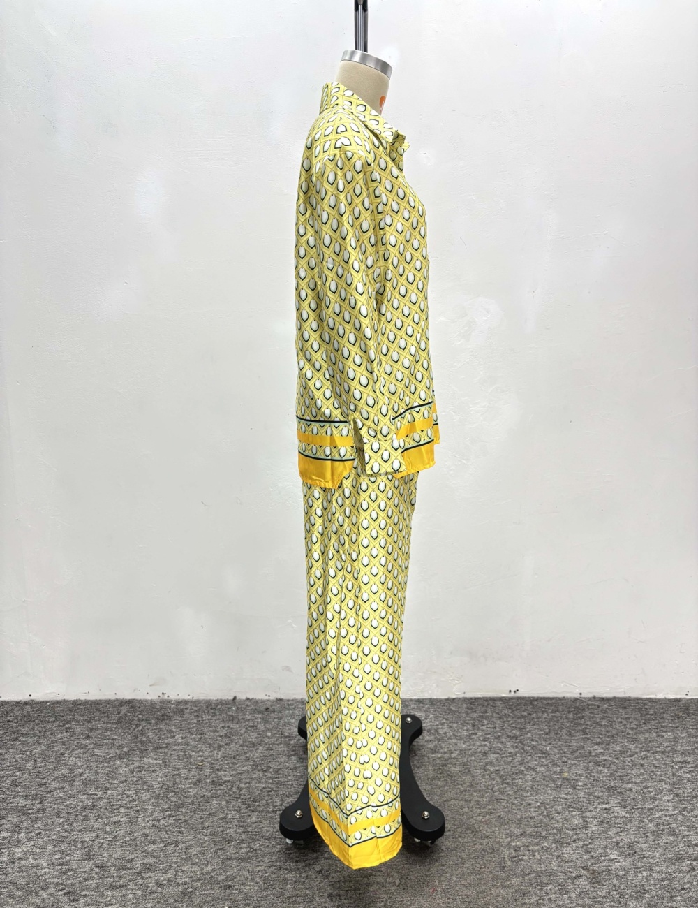 Wide leg Casual cardigan all-match long pants 2pcs set