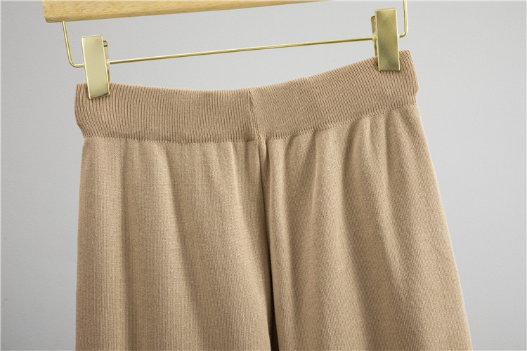Long sleeve sweater wide leg pants 2pcs set for women