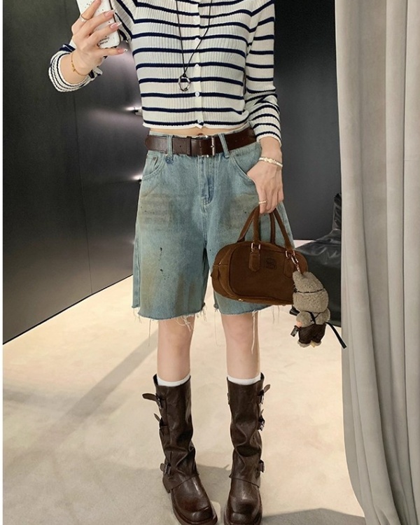 Spicegirl thick crust fold half Boots thick denim boots