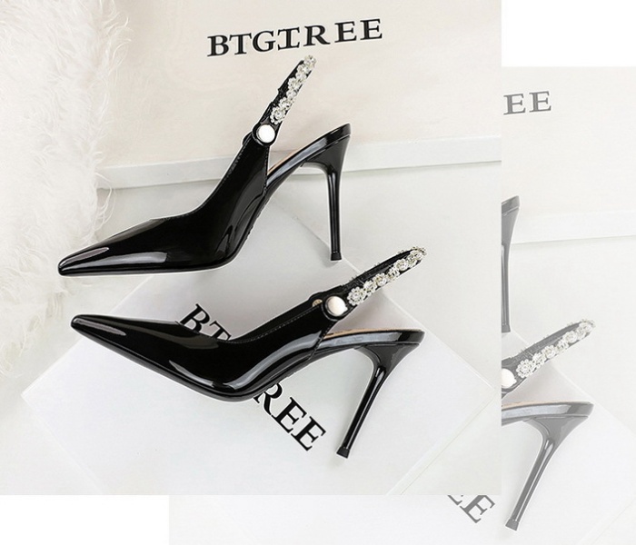 Pearl low shoes rhinestone high-heeled shoes for women