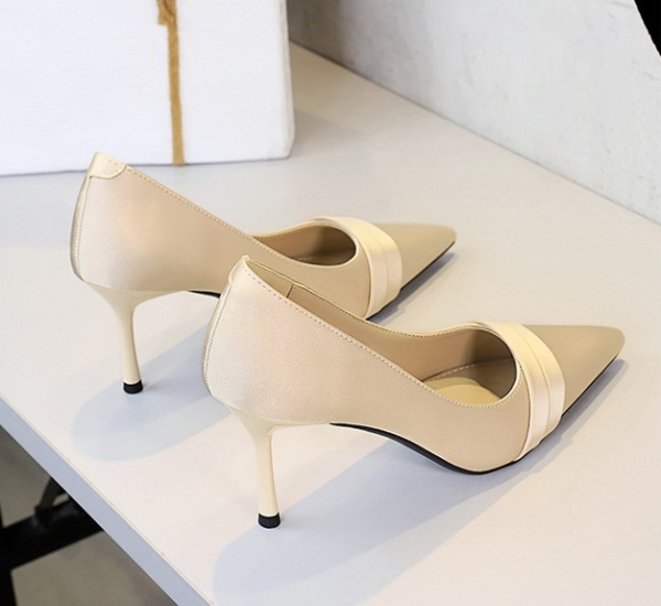 Low pointed lazy shoes European style high-heeled shoes
