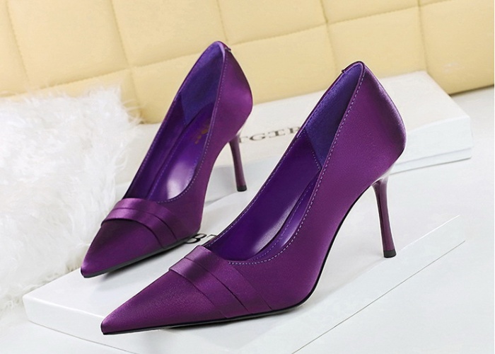Low pointed lazy shoes European style high-heeled shoes
