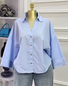 European style lapel fashion shirt Casual loose tops