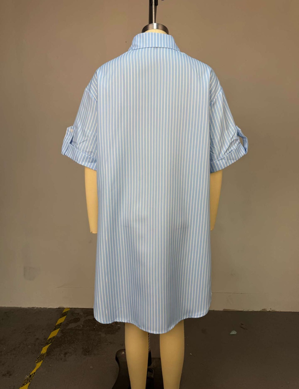 Short sleeve fashion shirt single-breasted long tops for women