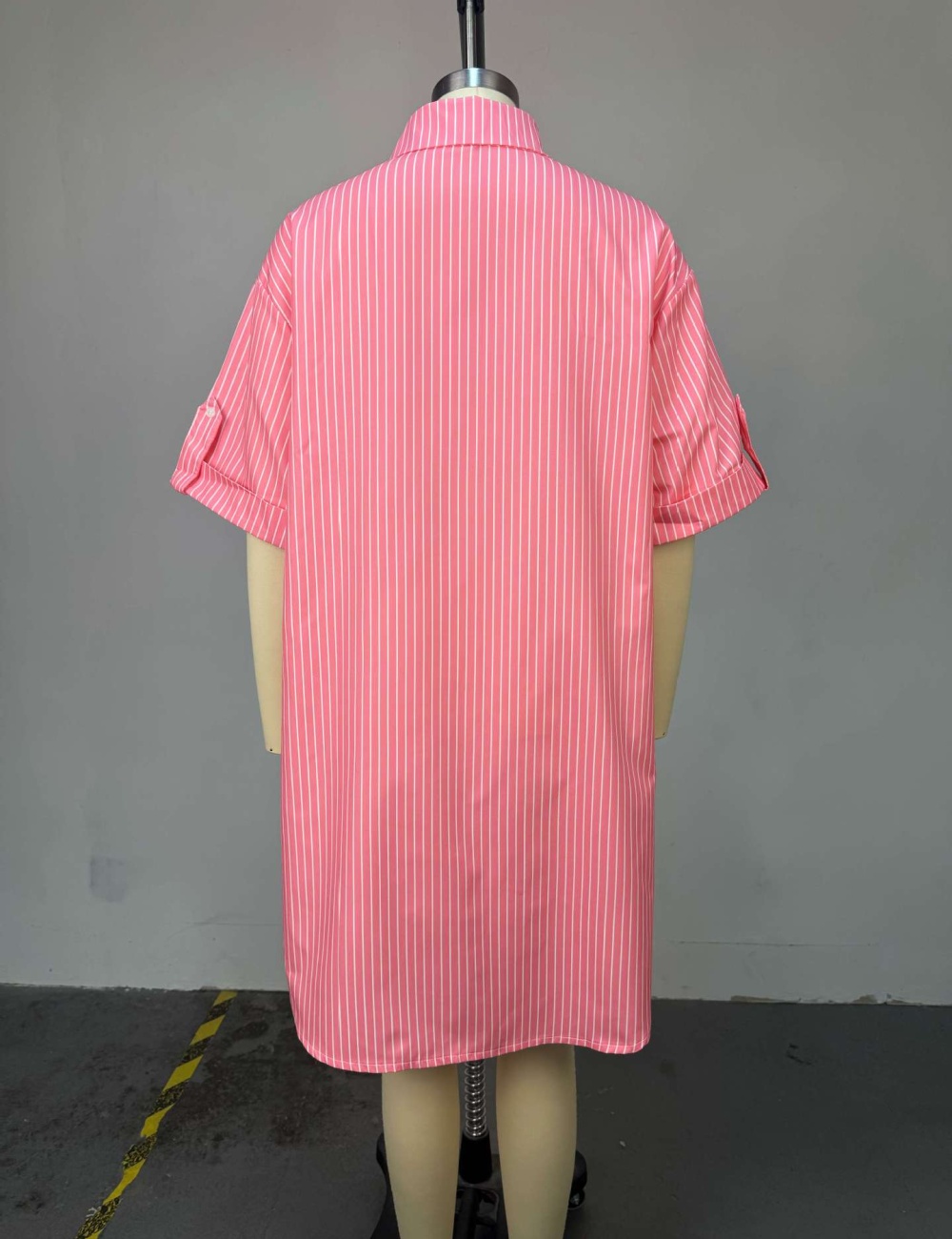 Short sleeve fashion shirt single-breasted long tops for women