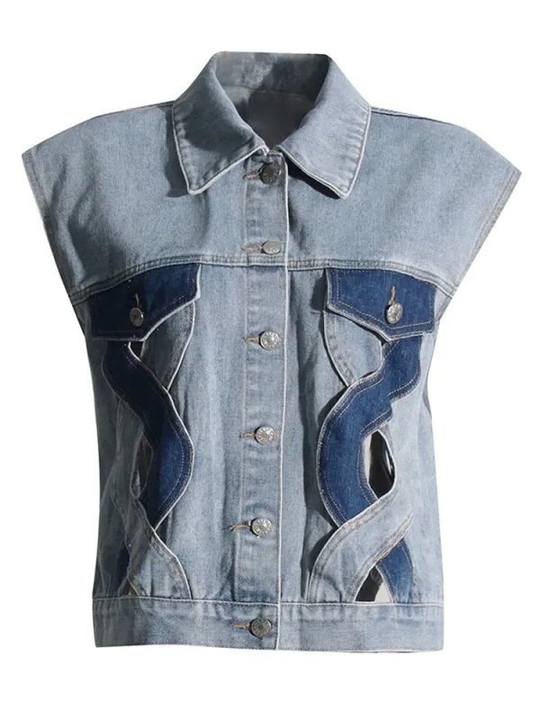 Splice mixed colors coat summer personality waistcoat