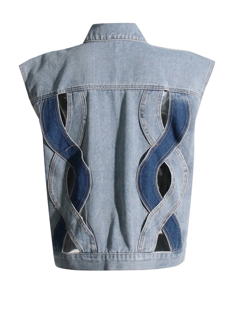 Splice mixed colors coat summer personality waistcoat