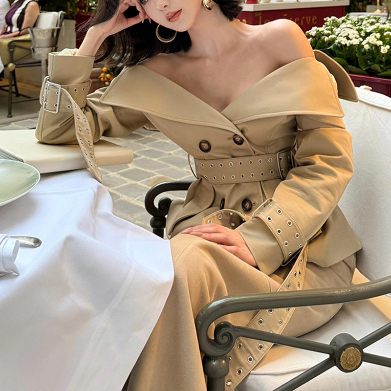 Temperament slim business suit long sleeve autumn coat