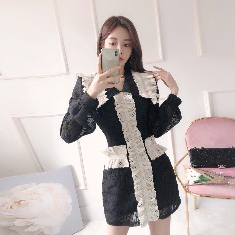 Slim dress pinched waist T-back for women