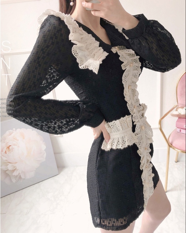 Slim dress pinched waist T-back for women