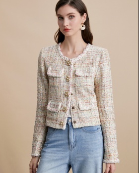 Chanelstyle sequins commuting France style coarse flower coat
