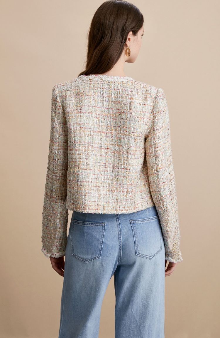 Chanelstyle sequins commuting France style coarse flower coat