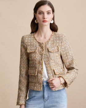 Mixed color short chanelstyle temperament coat