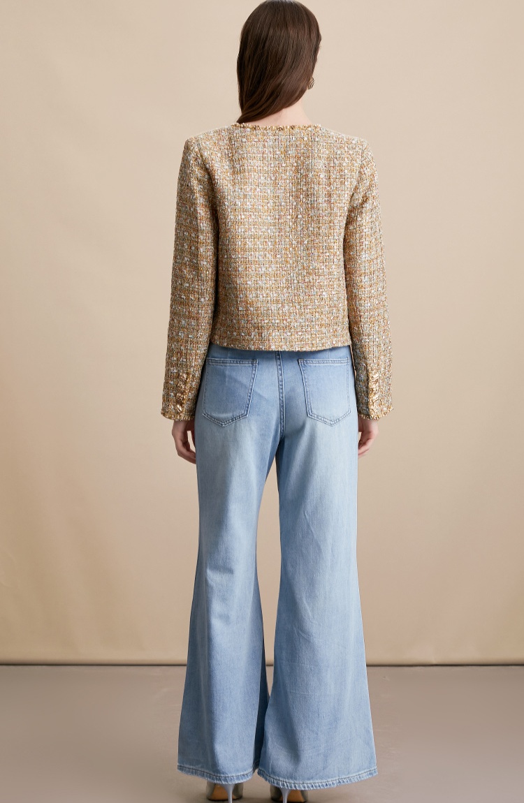 Mixed color short chanelstyle temperament coat