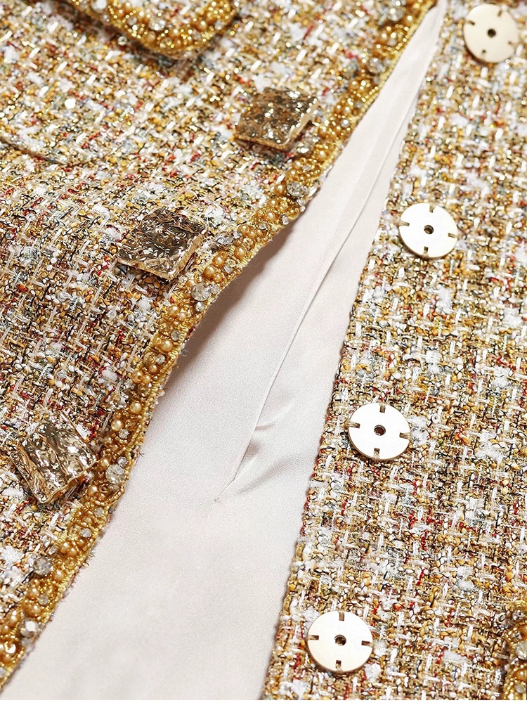 Mixed color short chanelstyle temperament coat