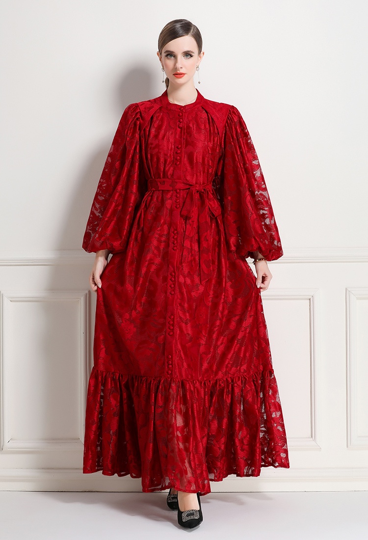 Lengthen frenum lace dress