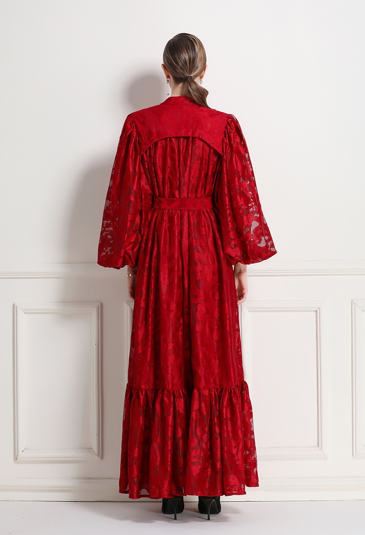 Lengthen frenum lace dress