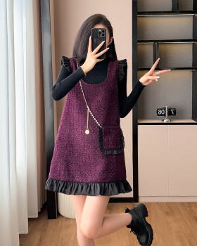 Loose sleeveless dress bottoming shirt 2pcs set