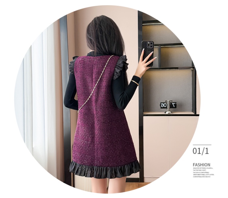 Loose sleeveless dress bottoming shirt 2pcs set