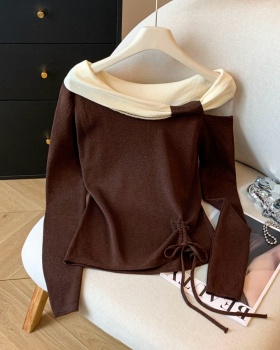 Strapless temperament bottoming shirt autumn slim sweater