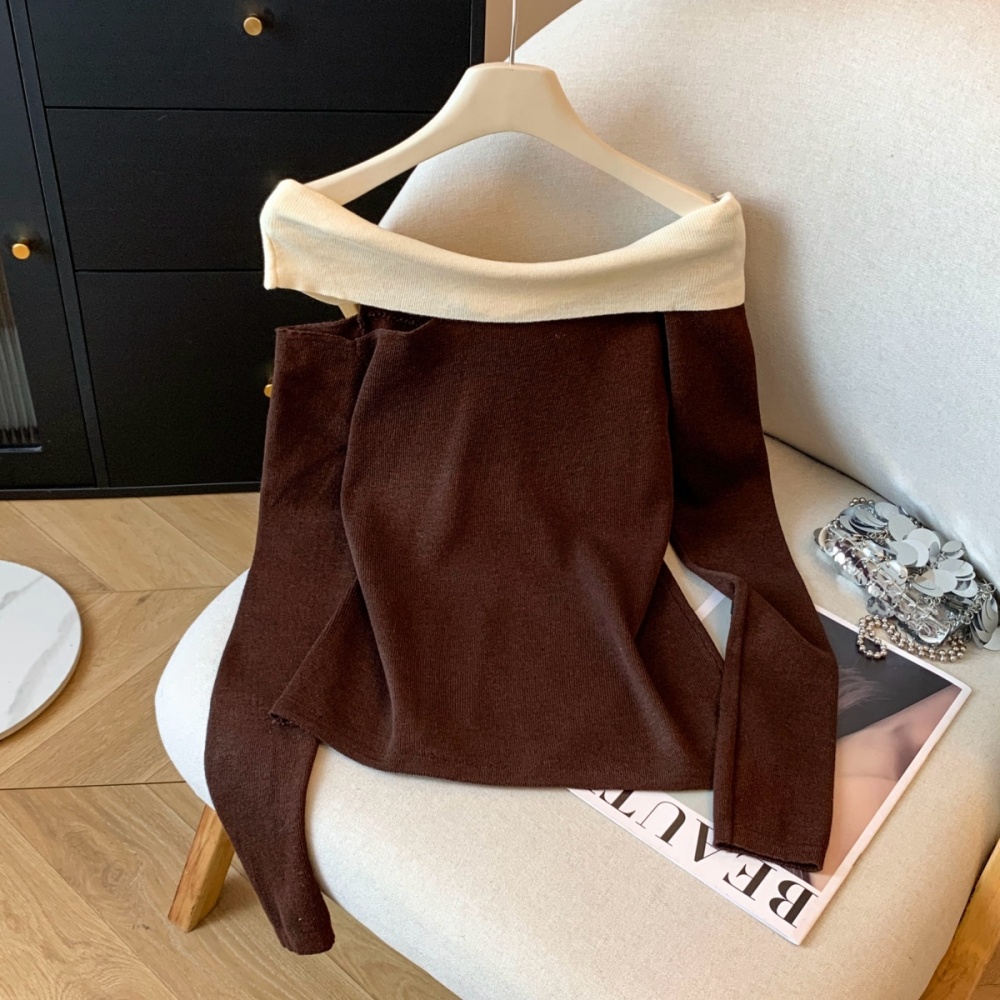 Strapless temperament bottoming shirt autumn slim sweater