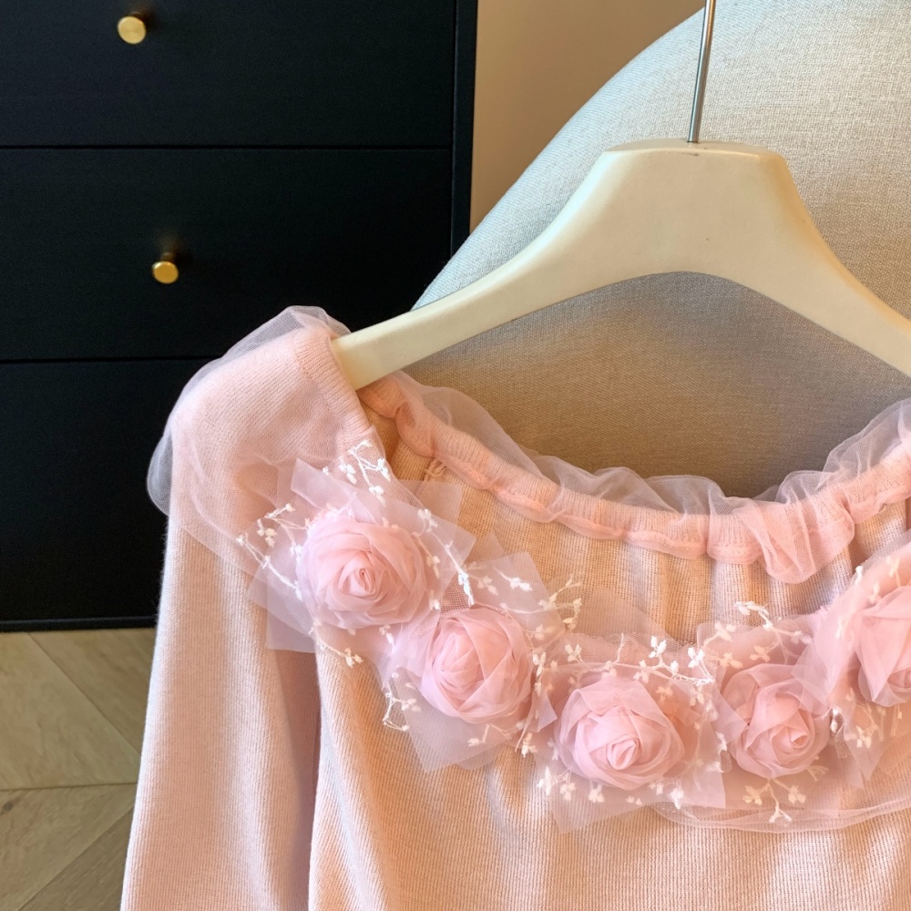 Bottoming horizontal collar T-shirt autumn tops