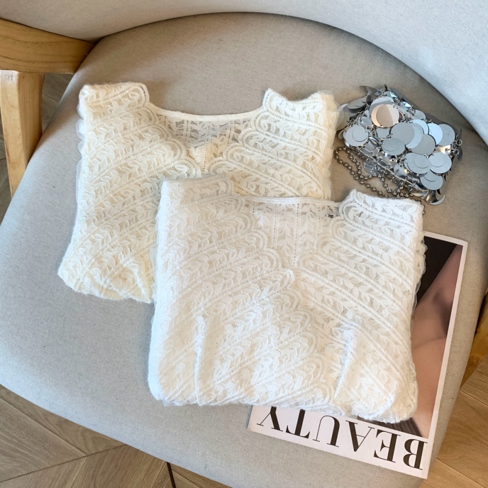 Lady slim puff sleeve tops autumn tender temperament shirts