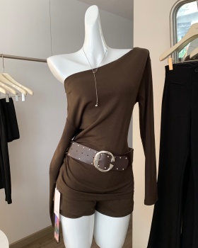 Pinched waist package hip shorts spicegirl dress a set