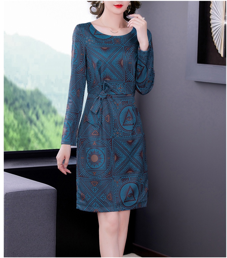 Spring and autumn long sleeve long dress flax dress for women