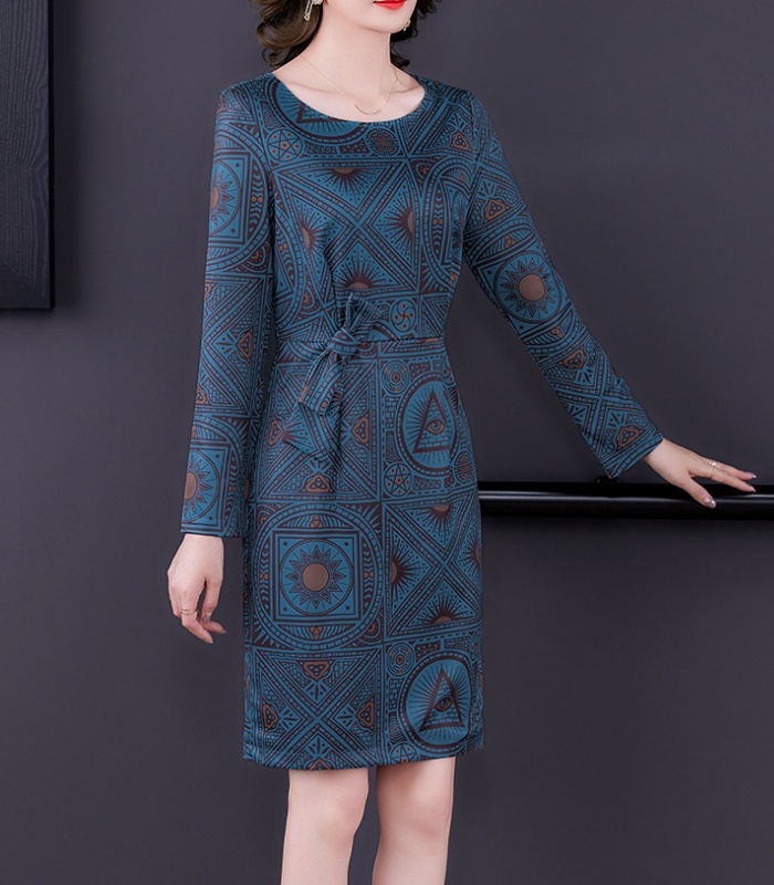 Spring and autumn long sleeve long dress flax dress for women