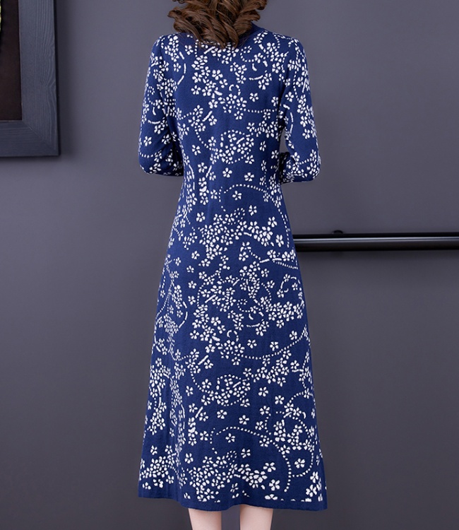 Spring and autumn sweater dress half high collar dress