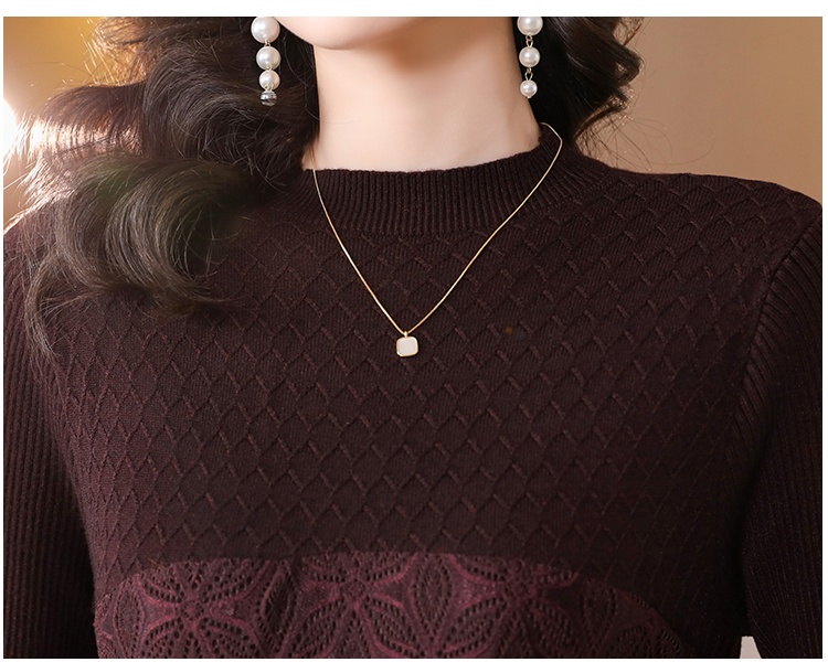 Lace bottoming dress loose Pseudo-two sweater dress