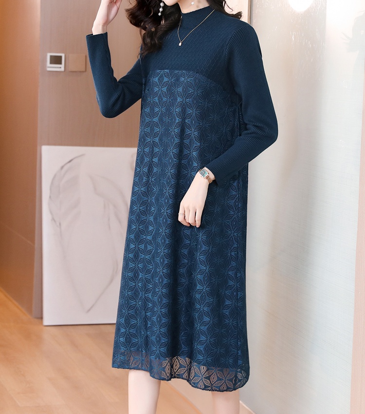 Autumn and winter knitted sweater dress thick dress for women