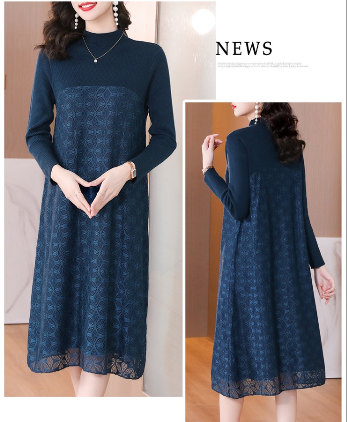 Autumn and winter knitted sweater dress thick dress for women