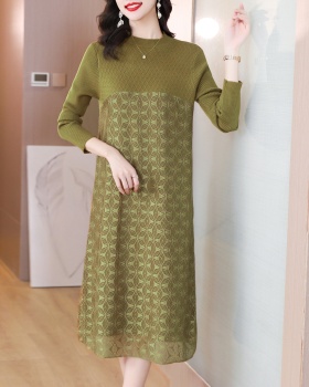 Exceed knee thick sweater dress autumn and winter dress