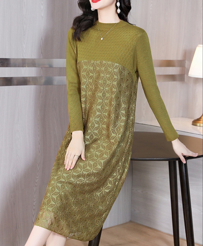 Exceed knee thick sweater dress autumn and winter dress