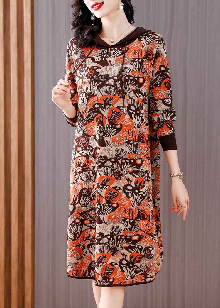 Hooded dress sweater for women