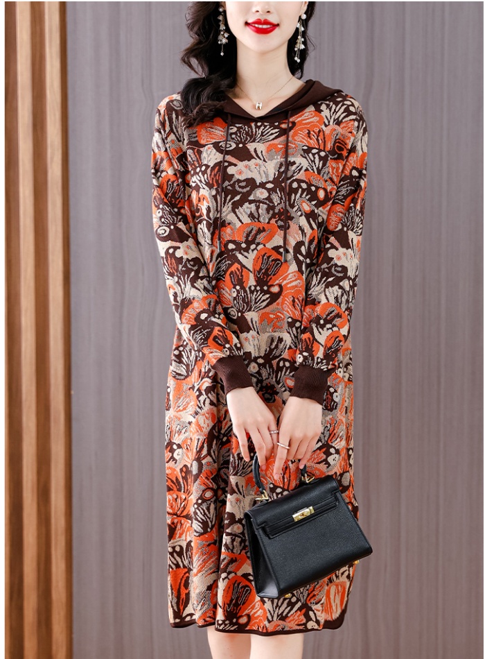 Hooded dress sweater for women