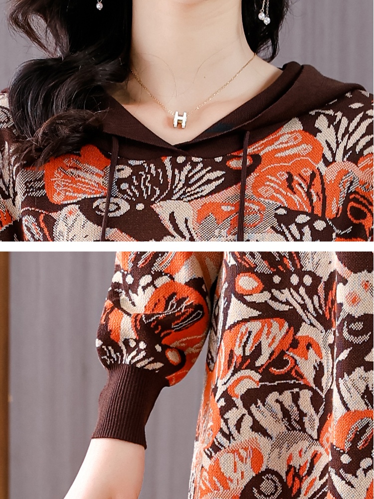 Hooded dress sweater for women