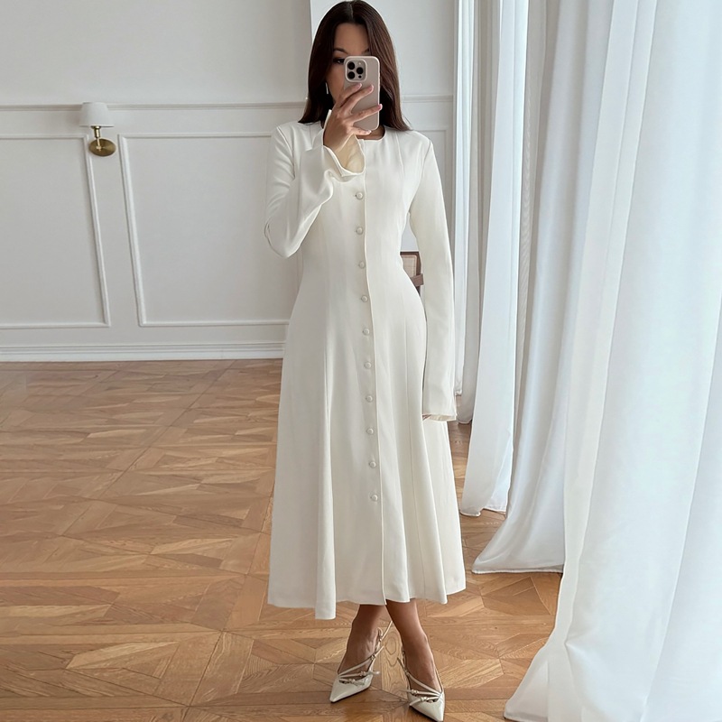 Temperament cardigan long sleeve dress for women