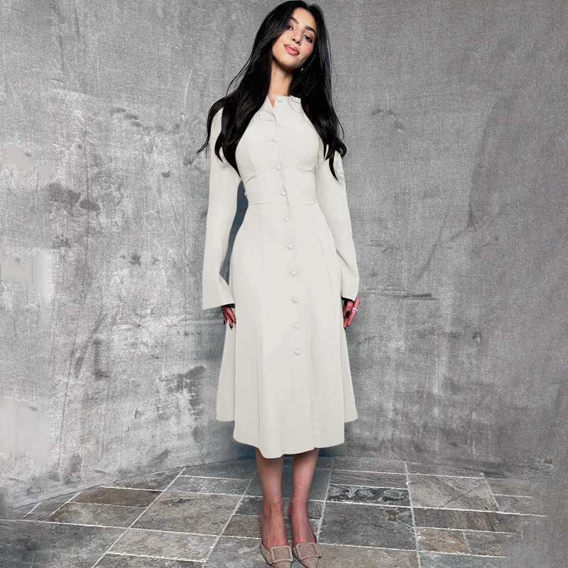 Temperament cardigan long sleeve dress for women